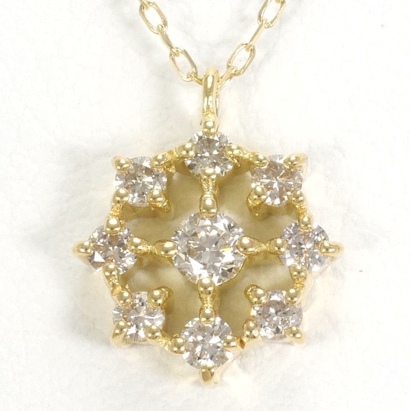 K18 18金 YG イエローゴールド ネックレス ダイヤ 0.15 約40cm ジュエリー 中古