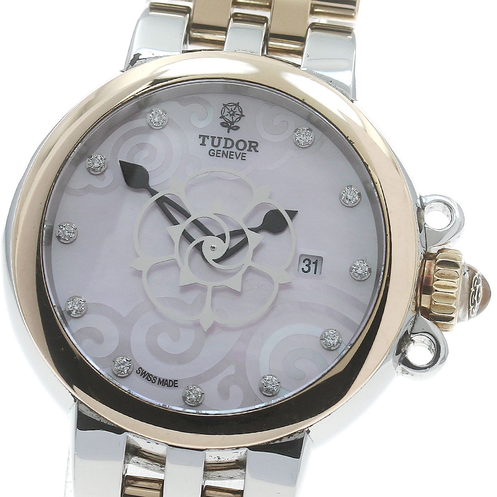 チュードル TUDOR 35401 クレア ドゥ ローズ デイト 自動巻き レディース _869025【中古】