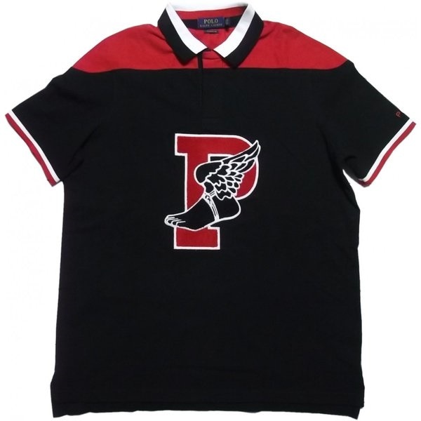 半袖 鹿の子シャツ ワッペン 黒 ブラック PR2-1289