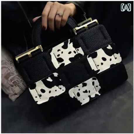 ハンドバッグ レディース 鞄 ショルダーバッグ 斜めがけ 秋冬 ファー ヒョウ柄 レオパード おしゃれ ブラック ホワイト