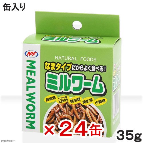ＮＰＦ　ミルワーム　３５ｇX２４缶　両生類　爬虫類　ハリネズミ　フード　餌　エサ　缶詰　ＣＲＣ17―20―55―20―00