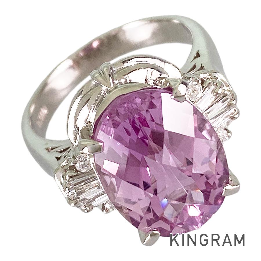 リング Pt900 クンツァイト ダイヤモンド 13号(53) sss【中古】