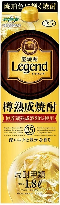 【送料無料】宝酒造 タカラレジェンド 25度 パック 1800ml 1.8L6本【北海道東北四国九州沖縄県は必ず送料がかかります】