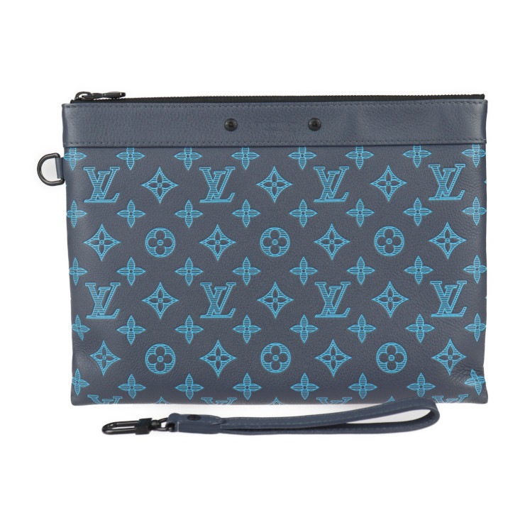 LOUIS VUITTON ルイ ヴィトン セカンドバッグ M82321 ポシェット トゥ ゴー モノグラムシャドウ カーフ BLEU NAVY RIVER ブルーネイビーリバー ブラック金具 リスト