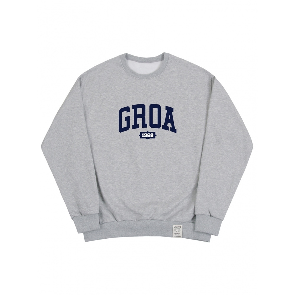 グレイバー GROA アーチロゴ 1968 スウェットシャツグレー