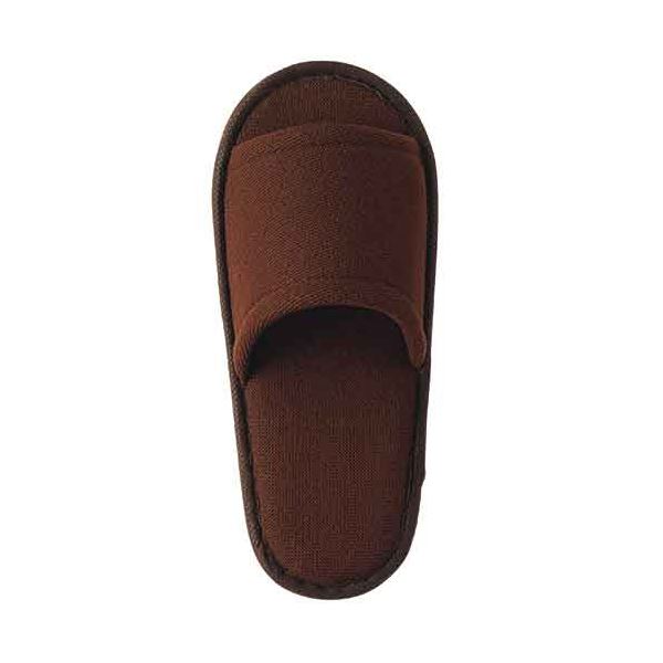 TANOSEEソフトニットスリッパ 子ども用 ブラウン 1セット（50足：5足x10パック）