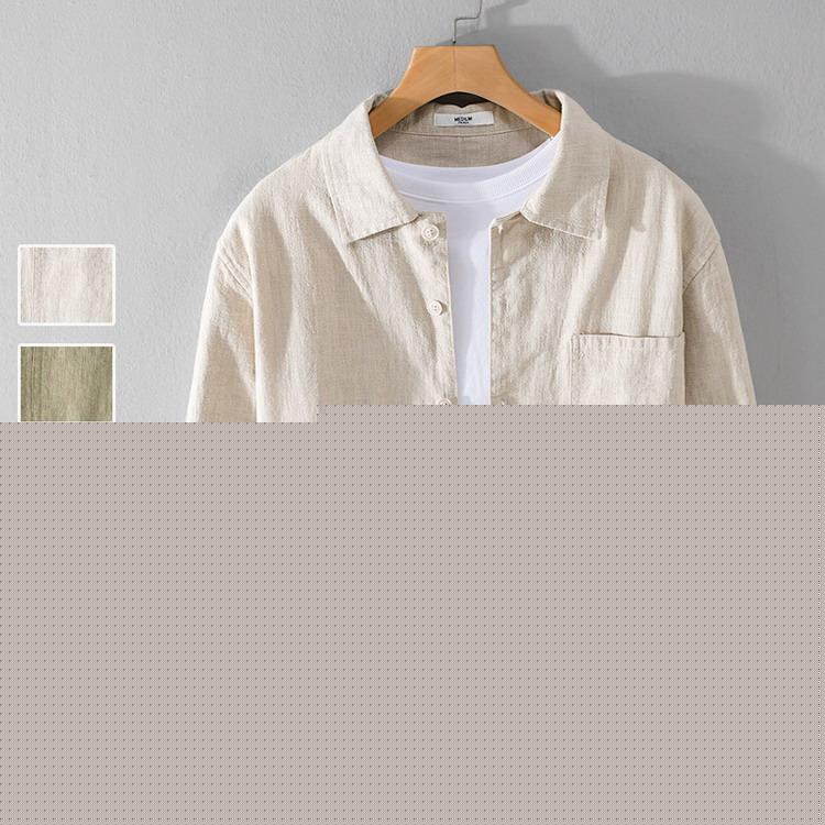 ラミーシャツ メンズ シャツ 苧麻シャツ 綿麻シャツ ラミーコットン カジュアルシャツ トップス 夏物 夏服