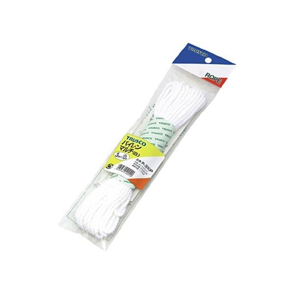 （まとめ）パイレンカラーロープ 3mmx10m 白 R-310PW 1巻 [x5セット]