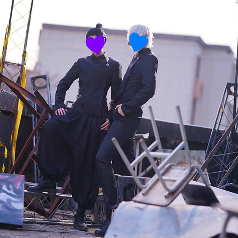 コスプレ コスチューム 五条悟 夏油傑 ごじょうさとる げとうすぐる 呪術廻戦 懐玉 呪術高専制服 公式服 コスプレ服 コスプレグッズ コスプレ変装服 五条悟の眼鏡付き 夏油傑のピアス付き かつら購入