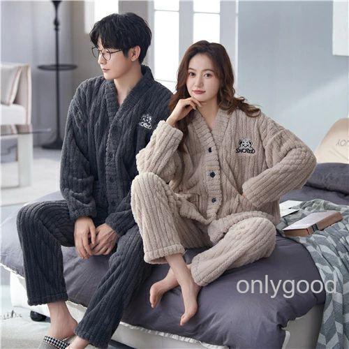 ペア パジャマ 冬 もこもこ カップル ペア ルームウェア セット 前開き 長袖 ペアパジャマ モコモコ メンズ ペアパジャマ カップル 秋冬 結婚祝い プレゼント ペ