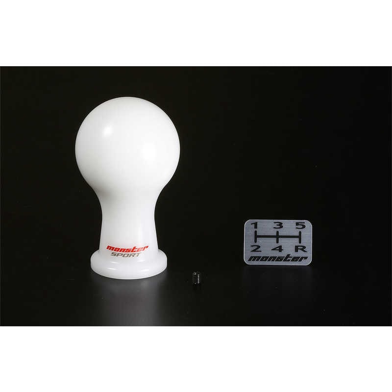 MONSTERSPORT　シフトノブ Aタイプ (球型) / 差込タイプ アルトワークス HA36S他 MT車 白　831116-7350M