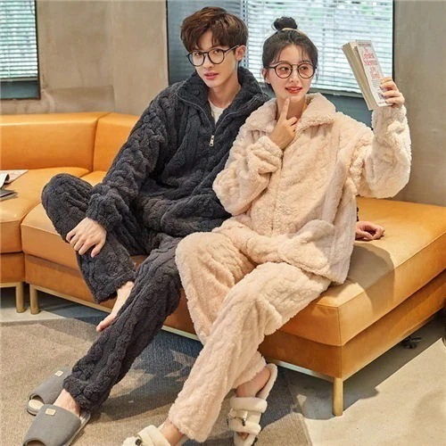 ペア パジャマ 冬 もこもこ カップル ペア ウェア セット 長袖 ペアパジャマ モコモコ 前開き ペアパジャマ カップル 秋冬 結婚祝い プレゼント ペアパジャマ カップル 冬 カップル お揃