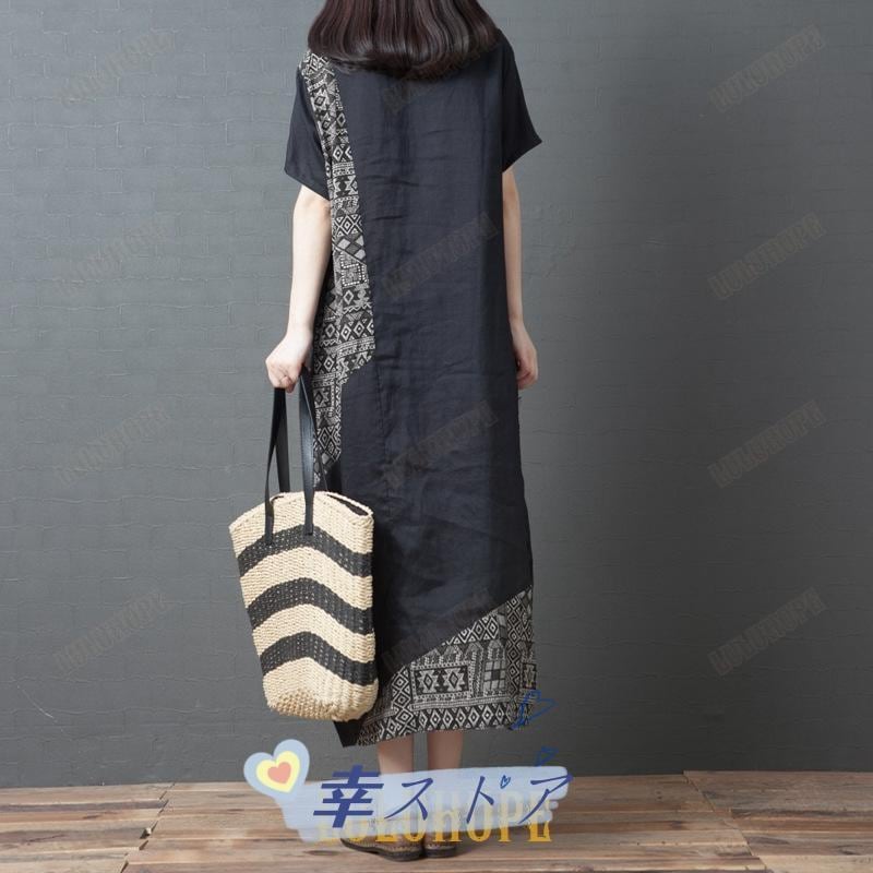 ワンピース レディース 半袖 40代 50代 60代 シニア 大きいサイズ ドレス おしゃれ 夏 大人 母 服 ロング丈