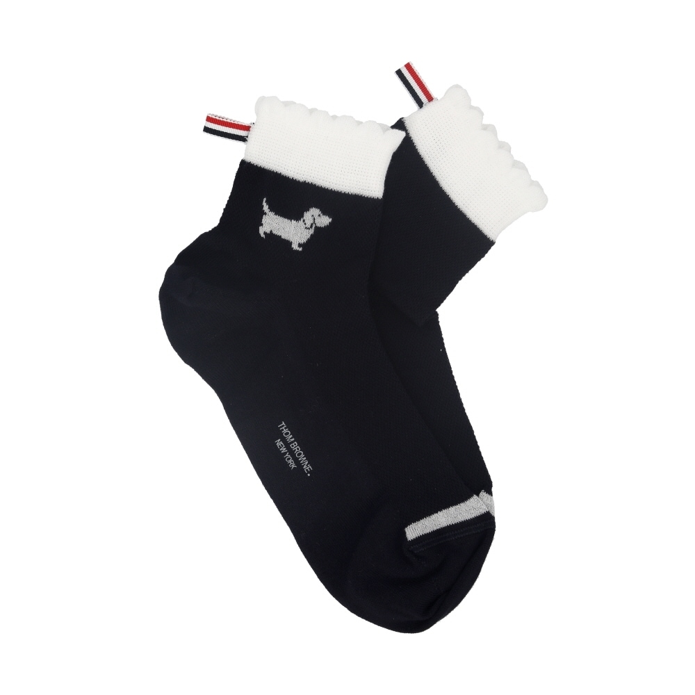 トム　ブラウン ヘクター インターシャ ストライプ 三線タブ クルーソックス FAS240A Y3011