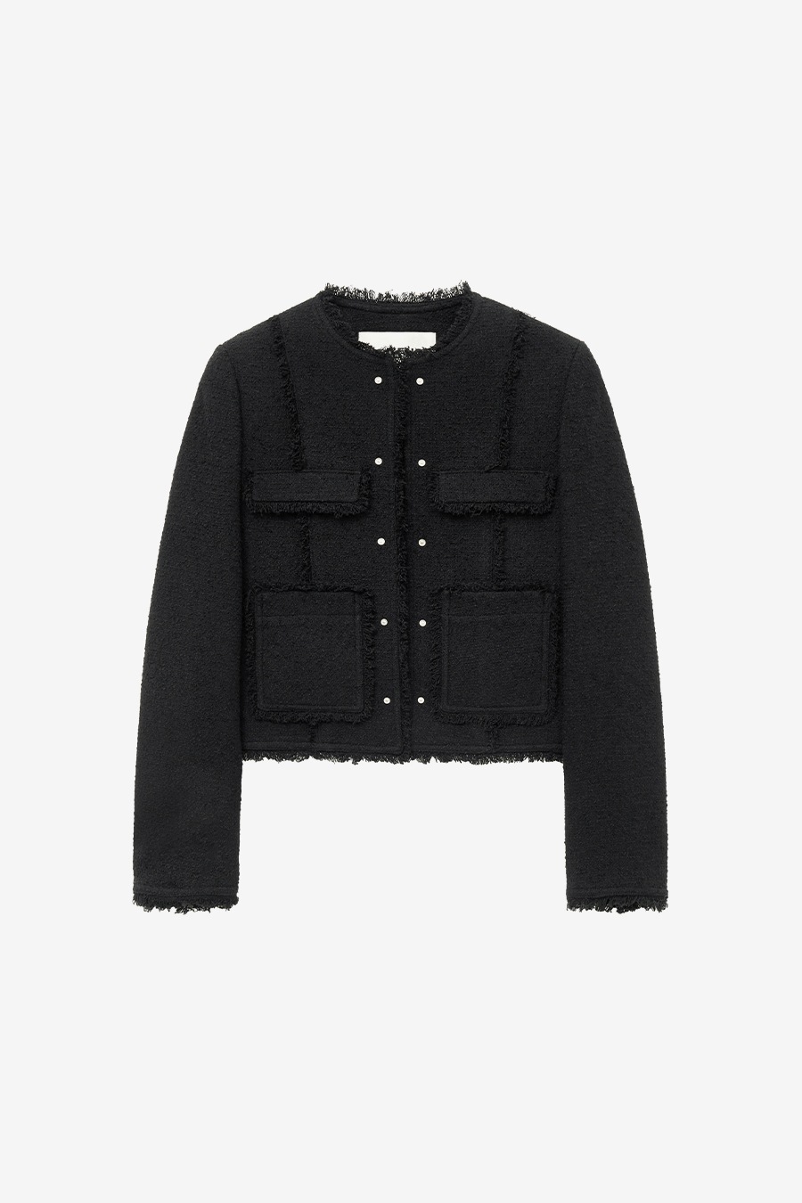 【INSILENCE】 STUDDED TWEED JACKET : BLACK