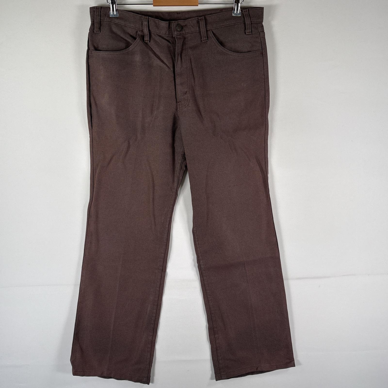 古着 80s～90s/80年代～90年代 ヴィンテージ USA製 スラックスパンツ 長ズボン ボトムス スコービルジップ w36 L32 ブラウン系 メンズ