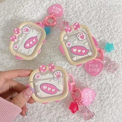 2ケースAirPods1/2ケース Pro ProケースAirPods 3ケースAirPods AirPods かわいい面白い猫の爪ペンダント