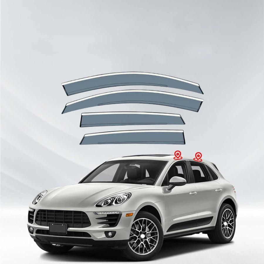 車用サイドバイザー ポルシェマカン2014-2022 専用 ドアバイザー サイドバイザー 車種専用設計 カーレインシールド トリムカバー 雨除け 換気 ドアバイザー 半