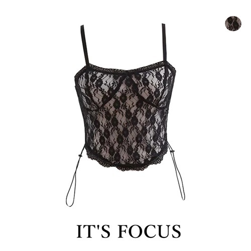 韓国ファッション/自社撮影品質保証 レース ベアトップ 縄を引く ハイウエスト 短いスタイル オープ