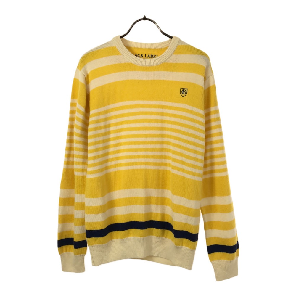 三陽商会 ウールブレンド ボーダー ロゴ刺繍 長袖 ニット 2 イエロー×ベージュ セーター メンズ 6,787円