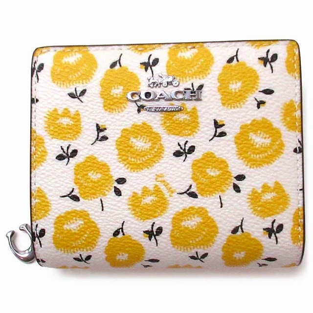 コーチ 財布 COACH アウトレット コーチ スナップウォレット フラワープリント 花柄 二つ折り財布 CBO76SVY3C