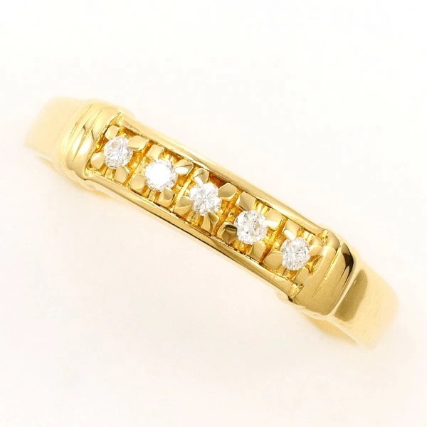 K18 18金 YG リング 指輪 10.5号 ダイヤ 0.08 ジュエリー 中古