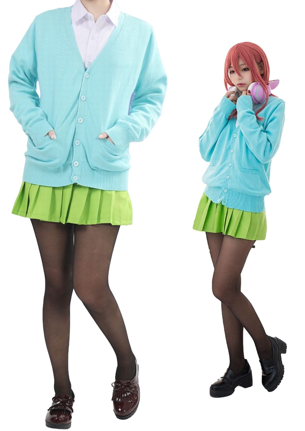 五等分の花嫁 風 中野三玖 コスチューム コスプレ衣装 4点セット サイズ S―XL