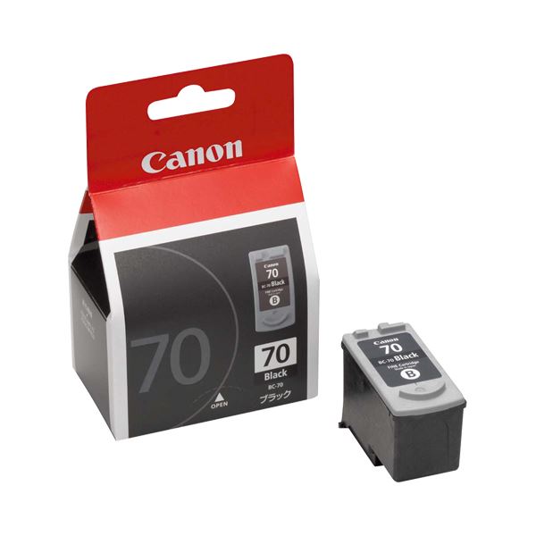 (まとめ) キヤノン Canon FINEカートリッジ BC-70 ブラック 0390B001 1個 (×10セット)