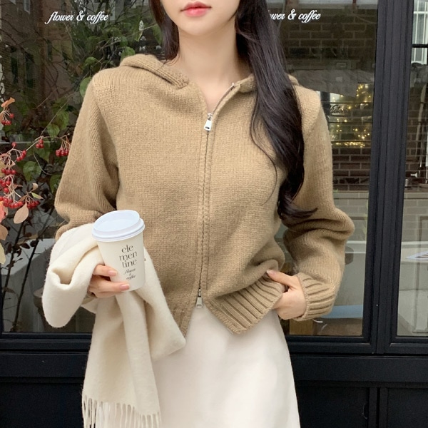 ニットジップアップパーカー cd3012