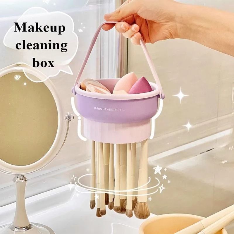 シリコン製の乾燥した洗濯ブラシ,乾燥したバスケット,メイクブラシクリーナー,化粧道具