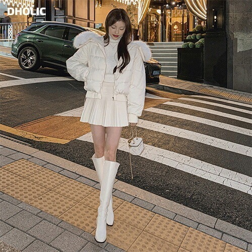 [メガ割りSALE]エコファーカラーネック中綿ジャンパー