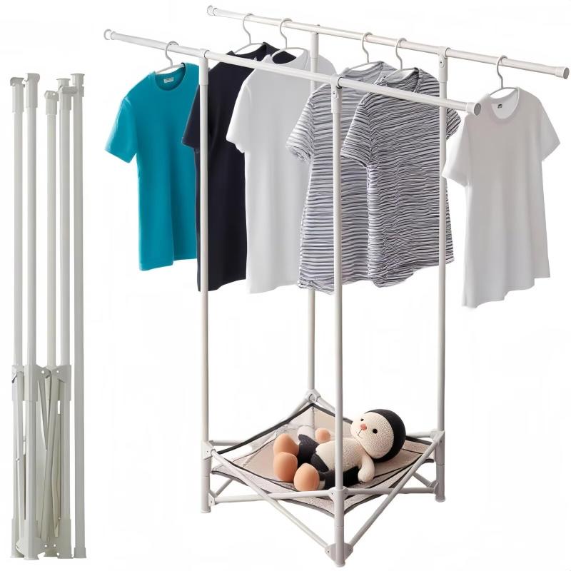 EastEamily 物干し 洗濯物干し 収納ネット付き 布団も干せる 幅140cm 耐荷重100kg 炭素鋼製 頑丈 折り畳み 物干しスタンド 強風に耐える 多機能 省スペース 組み立て不