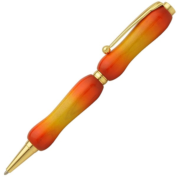 日本製 Air Brush Wood Pen サンバースト ボールペン（ギター塗装）クロスタイプ/芯：0.7mm楓/メイプルウッド