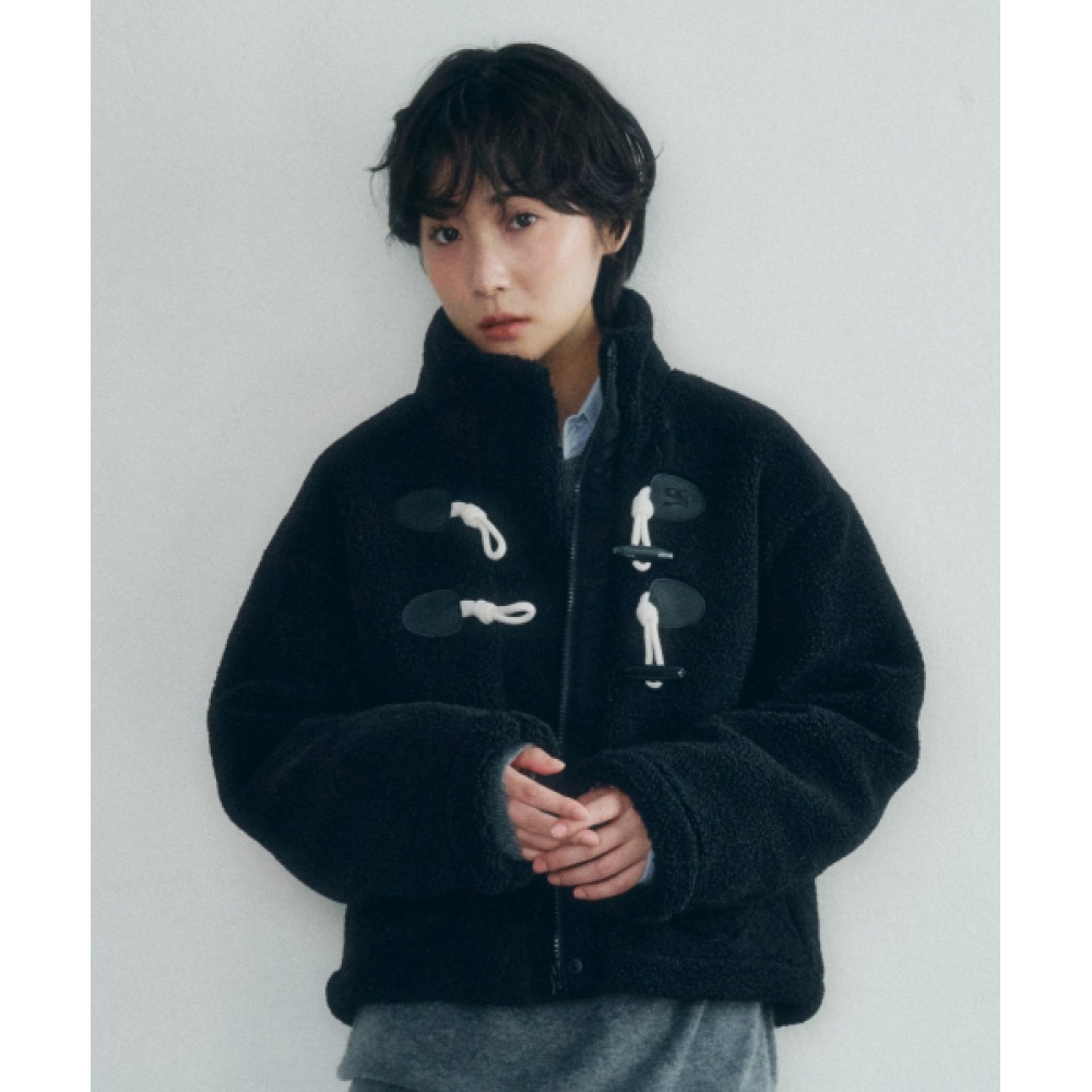 CODEGY (女性) ダッフルショートフリースジャンパー_ブラック