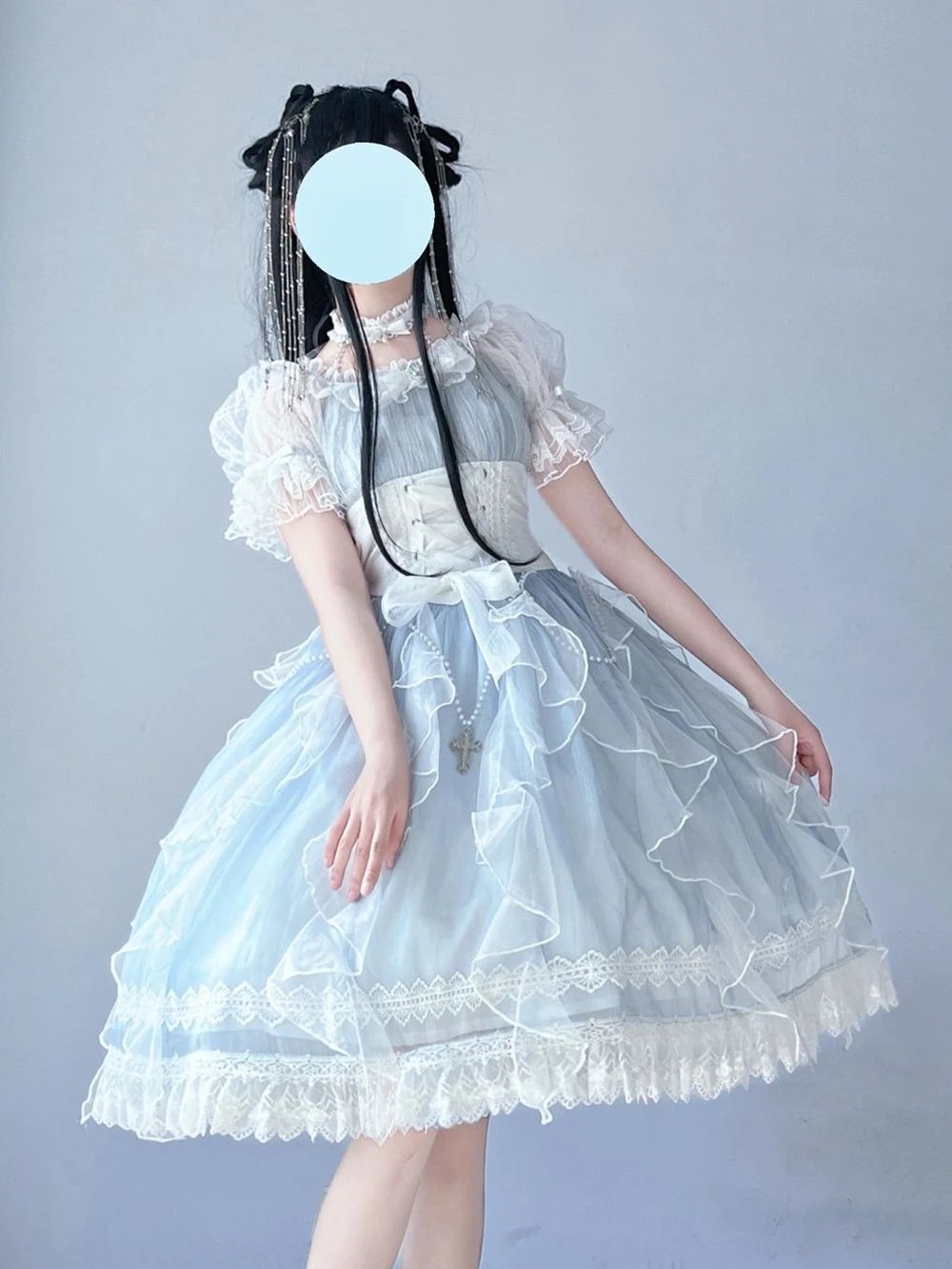 op半袖ロリータドレス普段使いエレガント妖精少女ロリータドレス夏