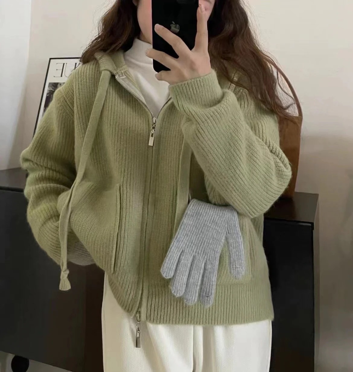 秋冬ベストレディースカーディガン無地カーディガン怠惰な風秋冬保温暖かいトップスベーシック