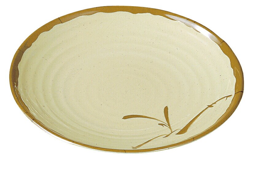 （まとめ買い）メラミン食器 織部 丸皿（大）OB-12 [x3]