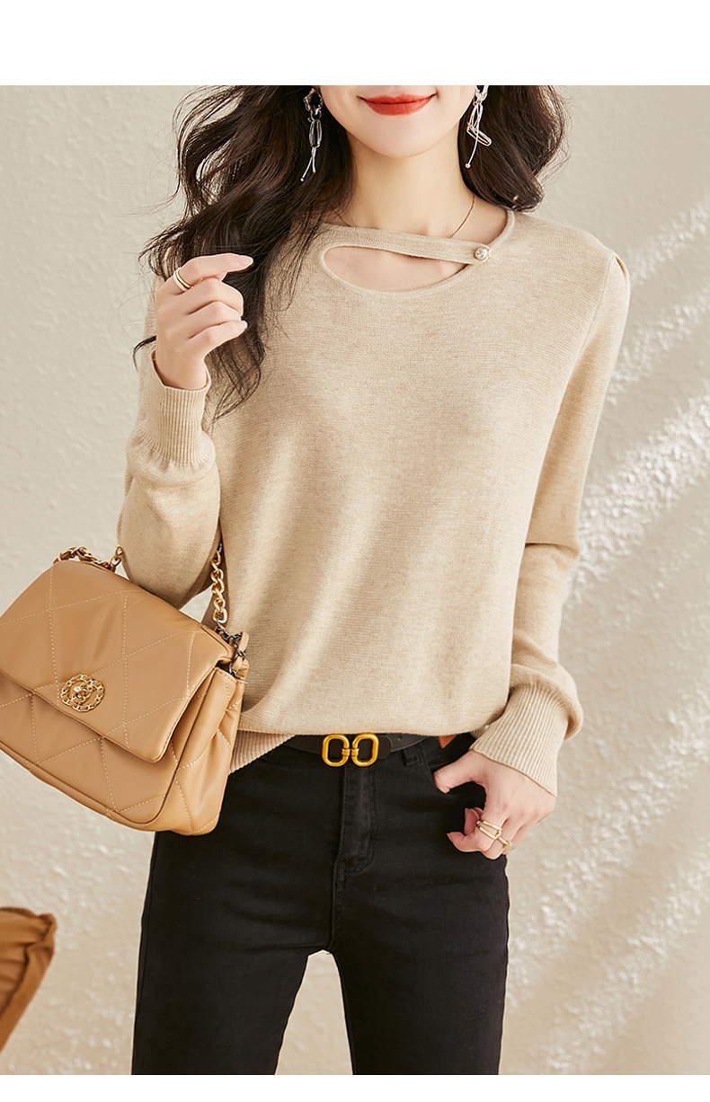 ブラック 上品 デザイン ファッション 女性 セーター 緩い ソフト スタイル ニット ボトム セーター ブラック キャメル グリーン M L XL XXL トップス 袖あり かわいい 大人可愛い