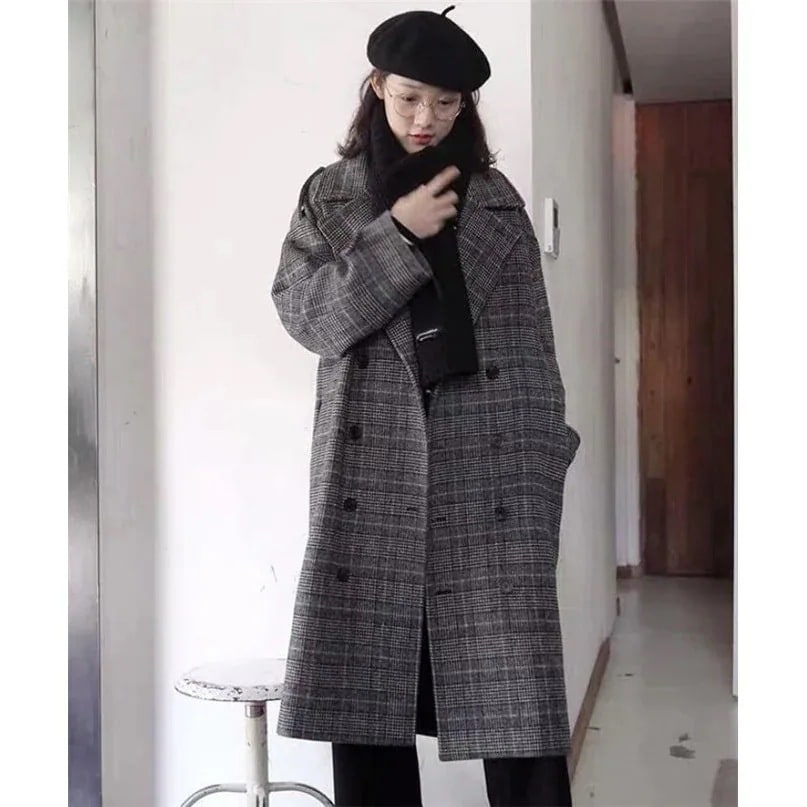 ロングコートレディースチェック柄コートラシャ洋服チェスターコートアウターオーバーコート30%までに制限