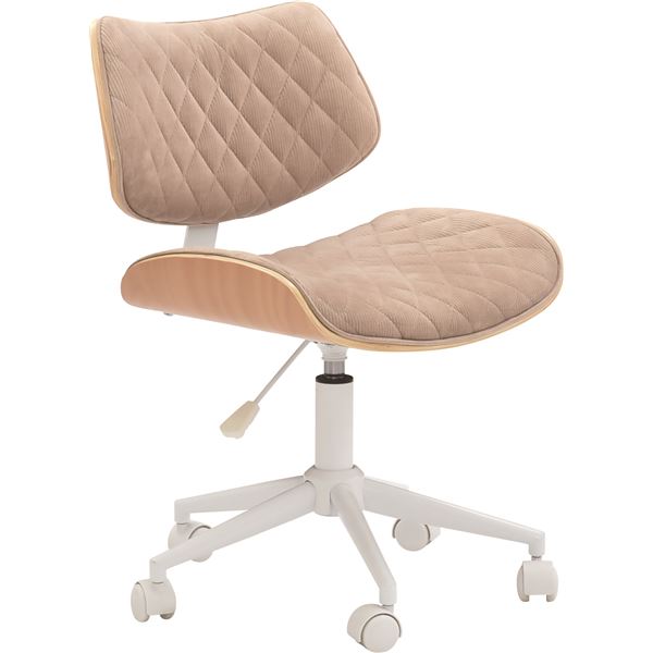 デスクチェア パーソナルチェア 約幅48cm ベージュ キャスター付き スチール 組立品 ホームチェア リビング 在宅ワーク