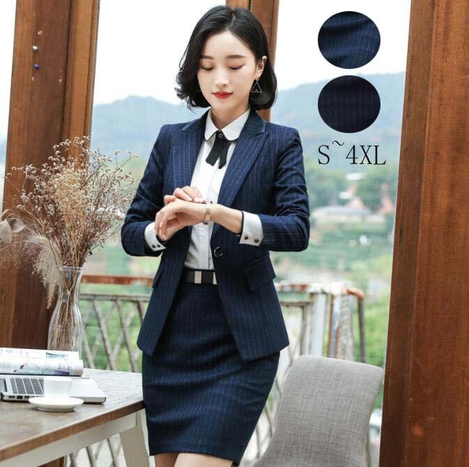 ストライプ スーツセット 一つボダン ビジネススーツ レディーススーツ セットアップ リクルートスーツ 2点セット ジャケット+スカート/パンツ パンツスーツ 面接 入学式 卒業式 スリム きれいめ