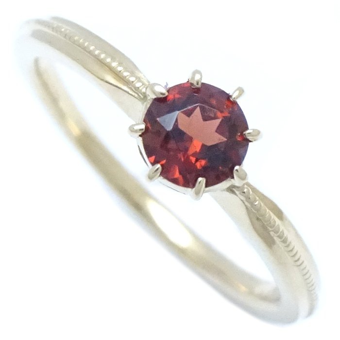 ガーネット リング 指輪 5号 K14YG イエローゴールド/292930【中古】