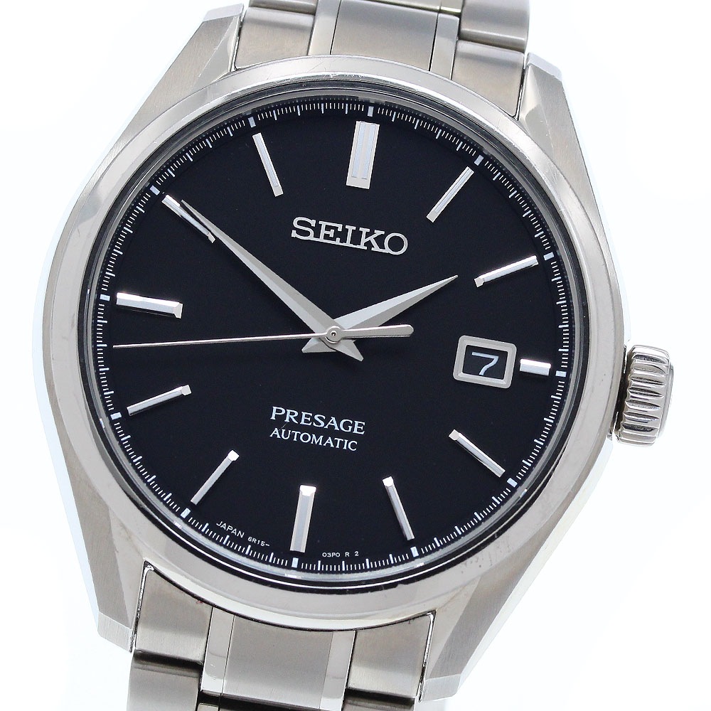 セイコー SEIKO SARX057/6R15-04A0 プレザージュ デイト 自動巻き メンズ 箱・保証書付き_902556【中古】