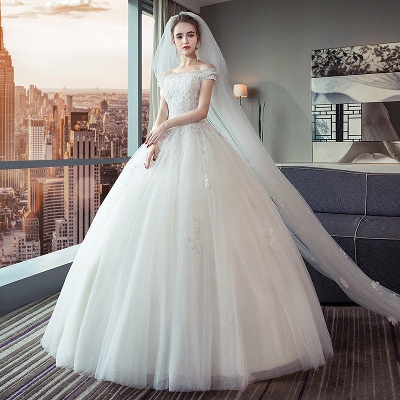 ウェディングドレス 白 安い レース 結婚式 花嫁 プリンセス ロングドレス ブライダル 二次会 パーティードレス 披露宴 プリンセスドレス 大きいサイズ