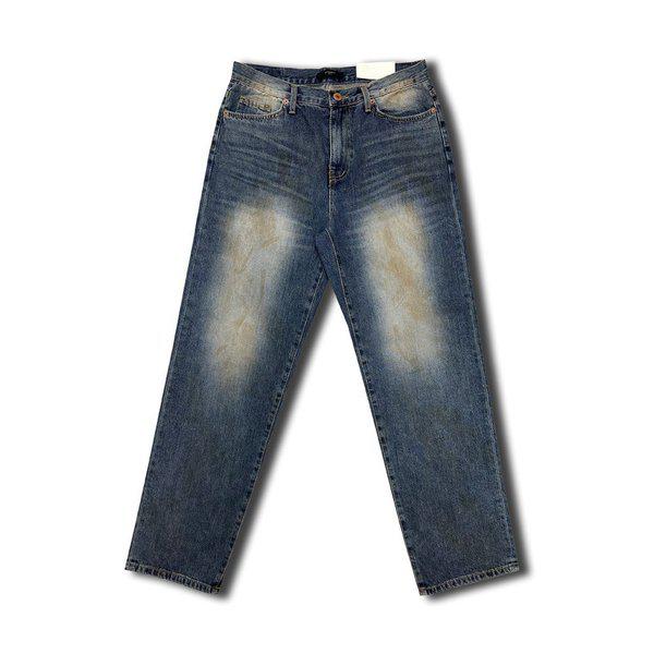 メンズ 薄手 溶けるような ワイドデニムパンツ OF-JEA-293