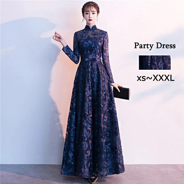 早割価格ドレス 大人 ピアノ 発表会 演奏会用ドレス ロングドレス 演奏会 イブニングドレス 結婚式 母親 ピアノ発表会 中学生 パーティードレス 発表会ドレス 袖付き 高校生 大きいサイズ コンクー