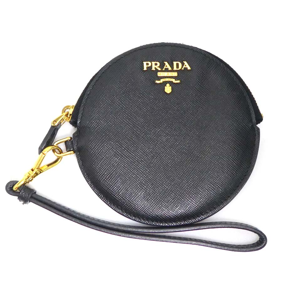 プラダ PRADA コインケース ポーチ レザー ブラック ユニセックス 1M1443 r10576g