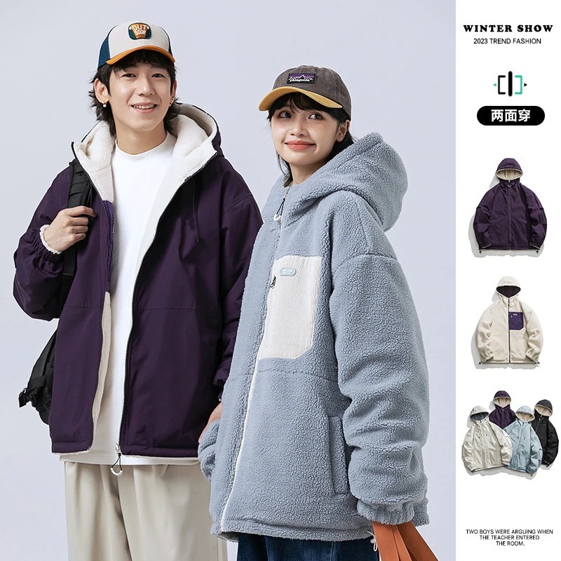 【3日で出荷】数限定販売！正規品男女兼用両面タイプ　ジャンパーブルゾンボア秋 冬体型カバ ジャケット 両面着用タイプ　暖かい　クリスマス　防風　防寒　防水8109