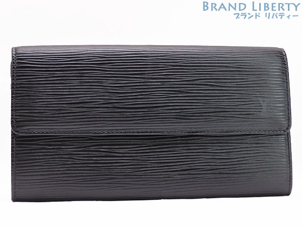 外超美品ルイヴィトンエピポシェットポルトモネクレディ二つ折り長財布サラノワールブラックM63572