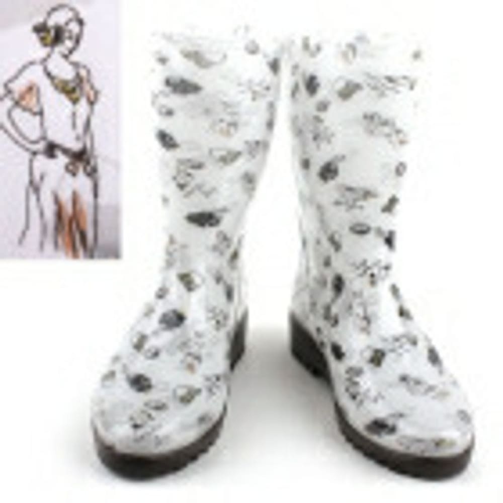 (Ninas Paris) シューリングハンドバッグガールロングレインブーツ (3S286)